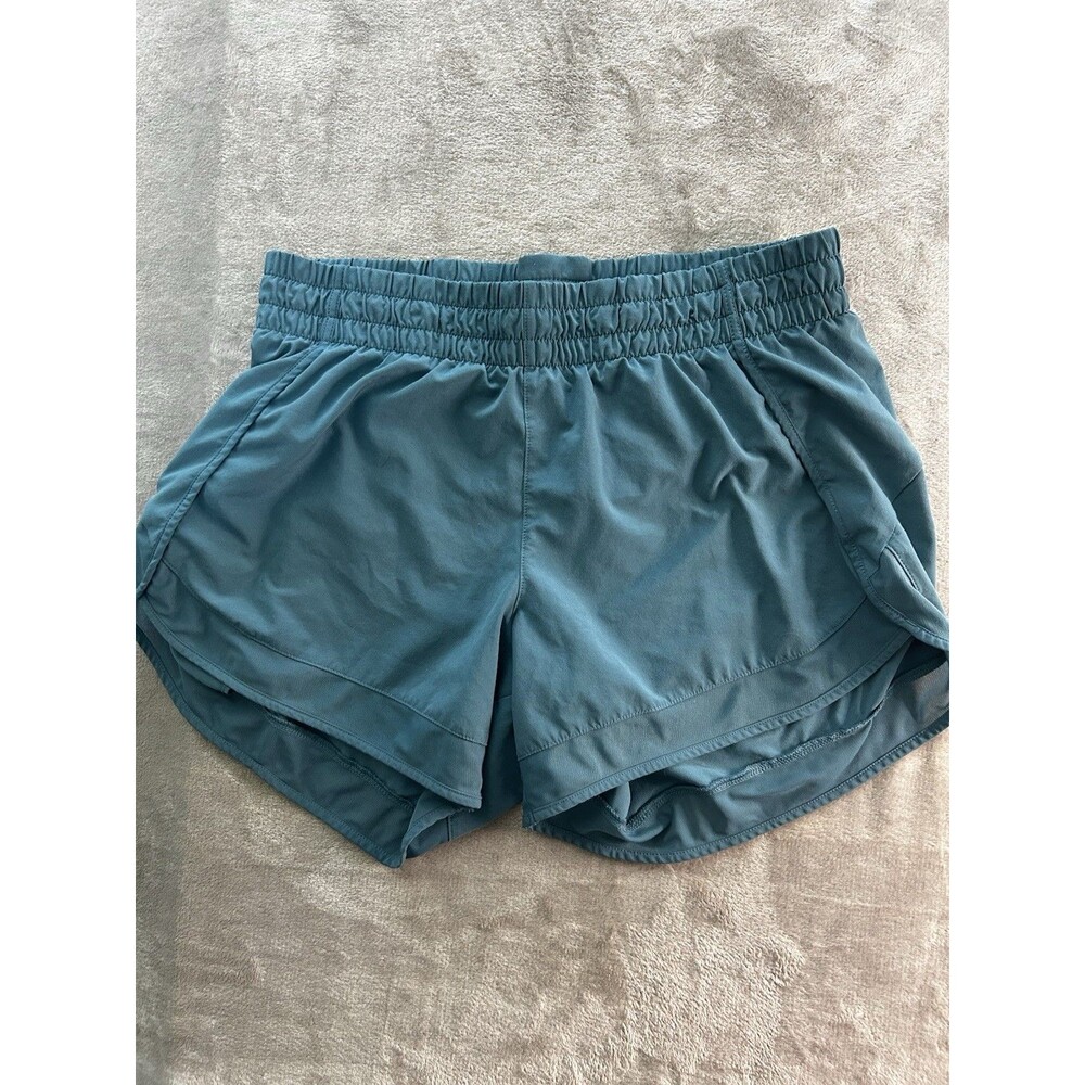 Athleta Mesh Racer Run Shorts 4" Women's S Teal Brief-Lined Running Gym Workout